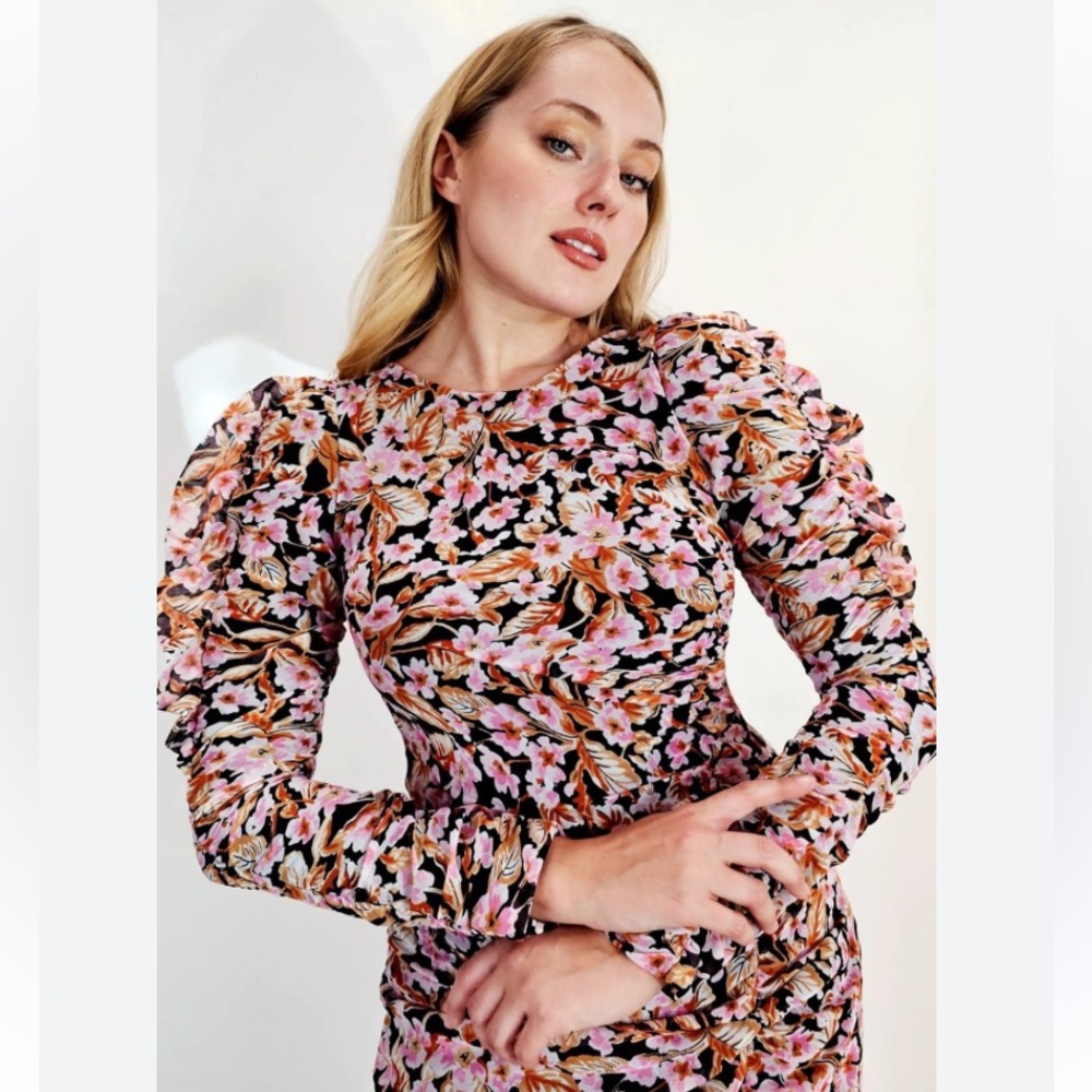 Zara Floral Midi Dress Womens Small